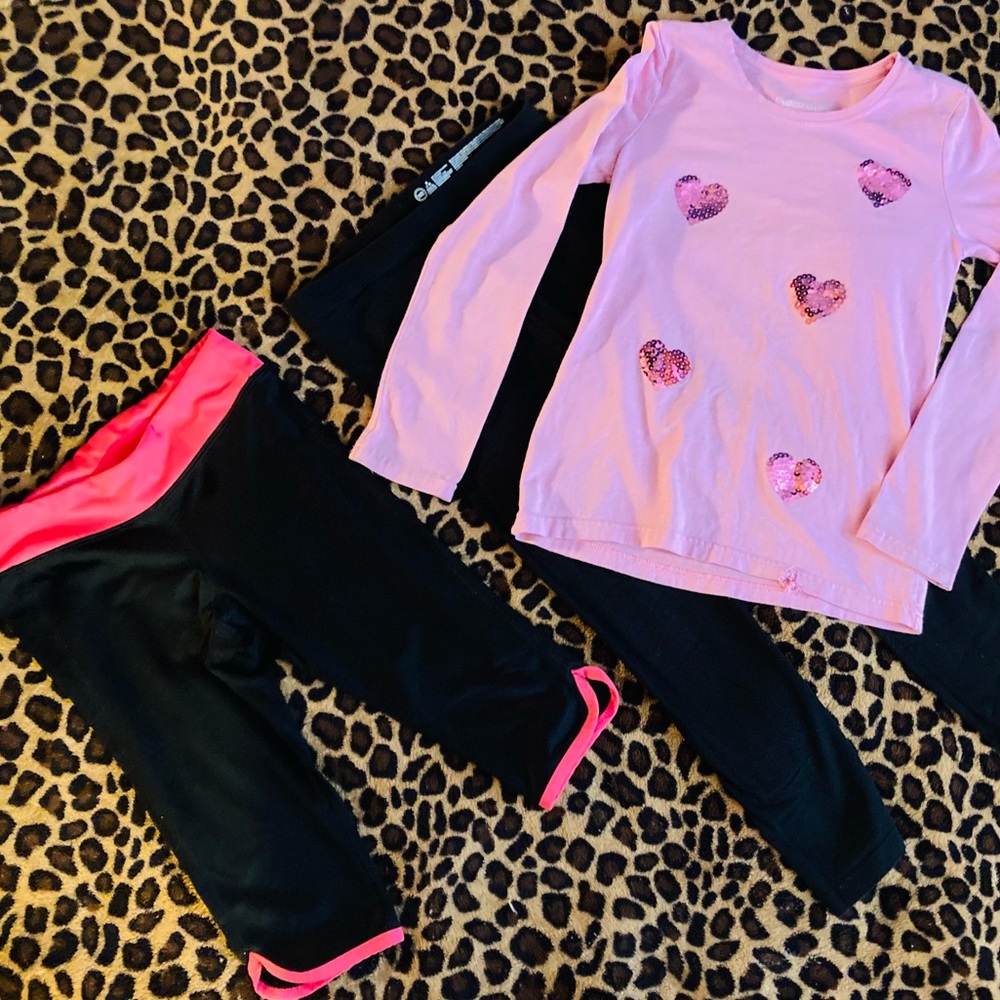 Girl’s size 6-8, Sequined Hearts 3 piece Set